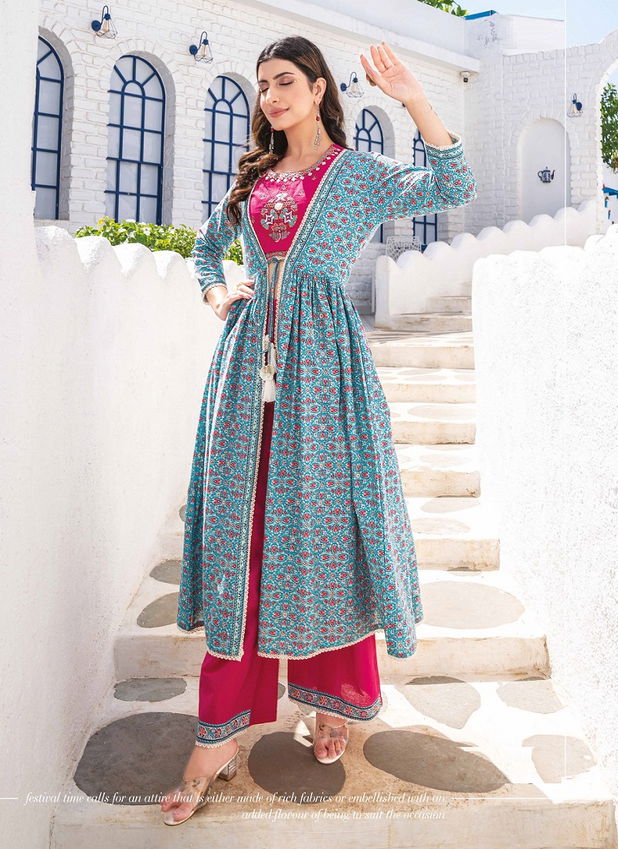 Kiana Rangrez Stylish Kurti Bottom With Jacket Catalog